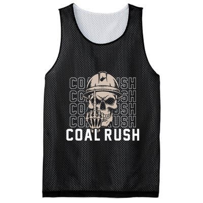 Coal Rush West Virginia Skull Coal Miner Hard Hat Mesh Reversible Basketball Jersey Tank