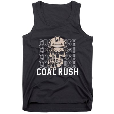 Coal Rush West Virginia Skull Coal Miner Hard Hat Tank Top