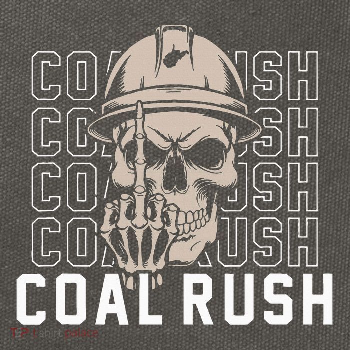 Coal Rush West Virginia Skull Coal Miner Hard Hat Cotton Canvas Backpack