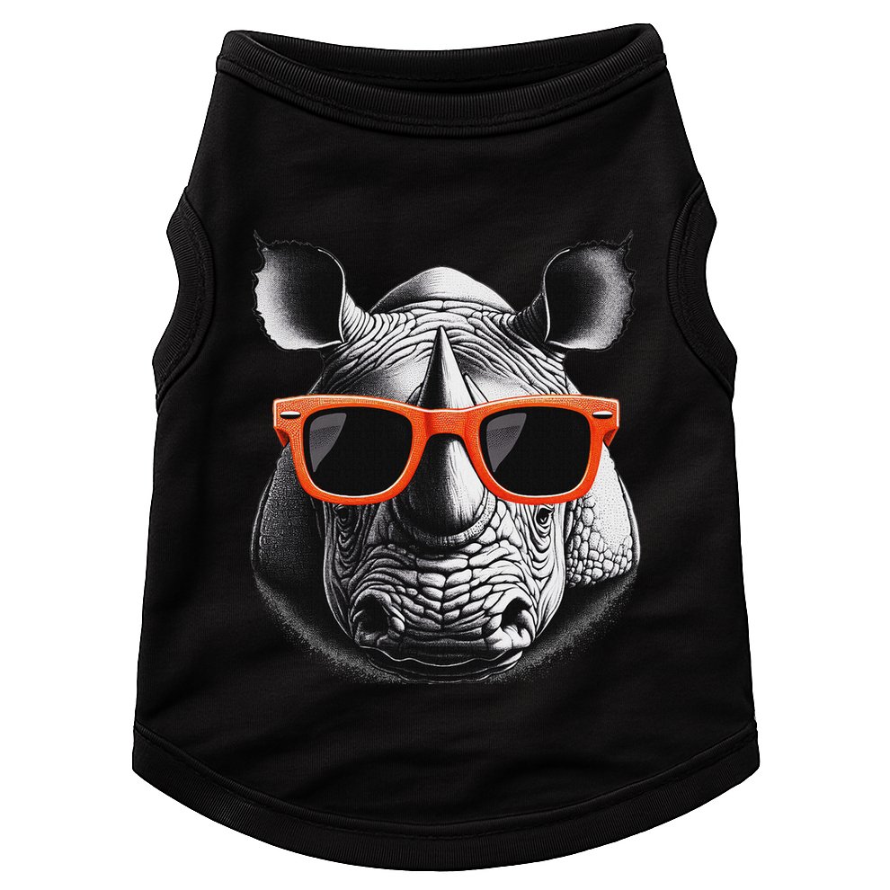 Cool Rhino Wearing Sunglasses Graphic Art Doggie Tank