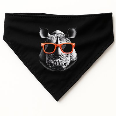 Cool Rhino Wearing Sunglasses Graphic Art USA-Made Doggie Bandana