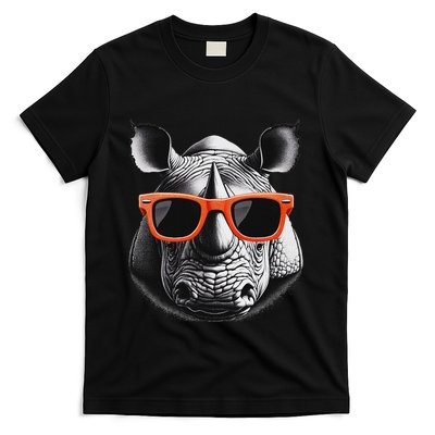 Cool Rhino Wearing Sunglasses Graphic Art T-Shirt