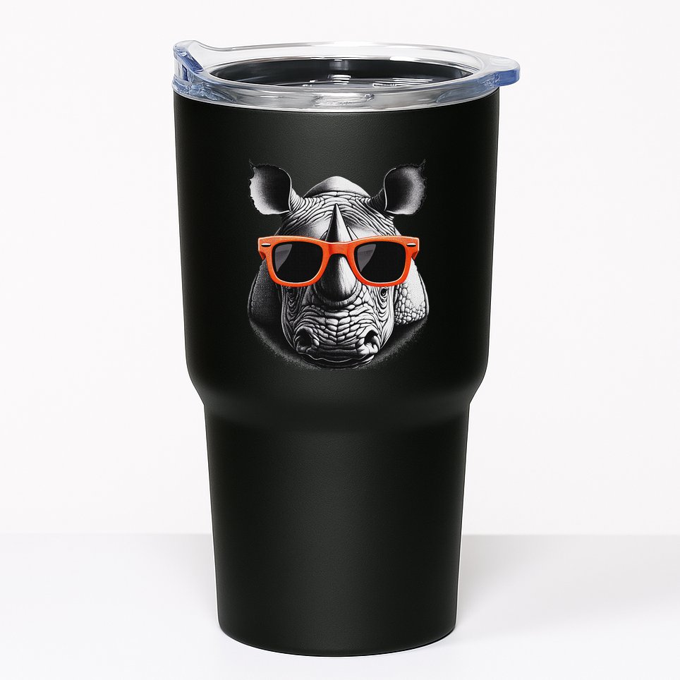 Cool Rhino Wearing Sunglasses Graphic Art Tumbler