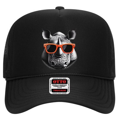 Cool Rhino Wearing Sunglasses Graphic Art Trucker Hat