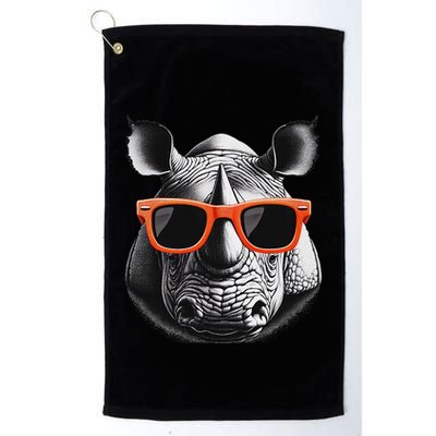Cool Rhino Wearing Sunglasses Graphic Art Golf Towel