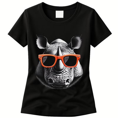 Cool Rhino Wearing Sunglasses Graphic Art Womens T-Shirt