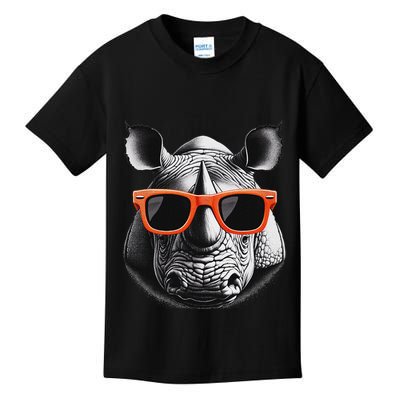 Cool Rhino Wearing Sunglasses Graphic Art Kids T-Shirt