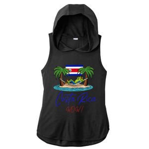 Costa Rica Wow Costa Rican Flag Ladies PosiCharge Tri-Blend Wicking Draft Hoodie Tank