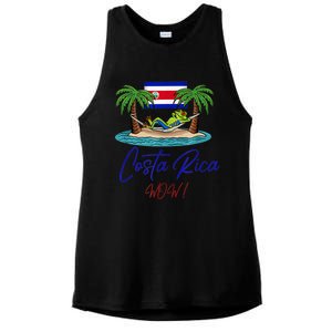 Costa Rica Wow Costa Rican Flag Ladies PosiCharge Tri-Blend Wicking Tank