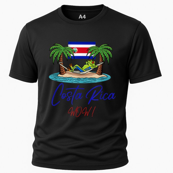 Costa Rica Wow Costa Rican Flag Cooling Performance Crew T-Shirt