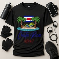 Costa Rica Wow Costa Rican Flag Cooling Performance Crew T-Shirt