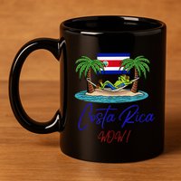 Costa Rica Wow Costa Rican Flag 11oz C Handle Ceramic Mug