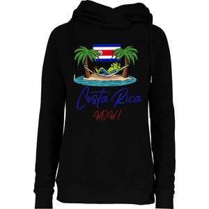 Costa Rica Wow Costa Rican Flag Womens Funnel Neck Pullover Hood