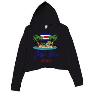 Costa Rica Wow Costa Rican Flag Crop Fleece Hoodie