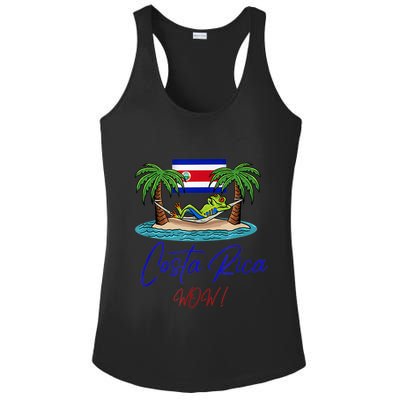 Costa Rica Wow Costa Rican Flag Ladies PosiCharge Competitor Racerback Tank