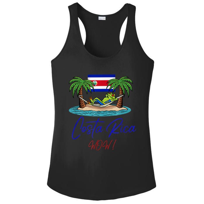 Costa Rica Wow Costa Rican Flag Ladies PosiCharge Competitor Racerback Tank