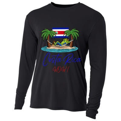 Costa Rica Wow Costa Rican Flag Cooling Performance Long Sleeve Crew