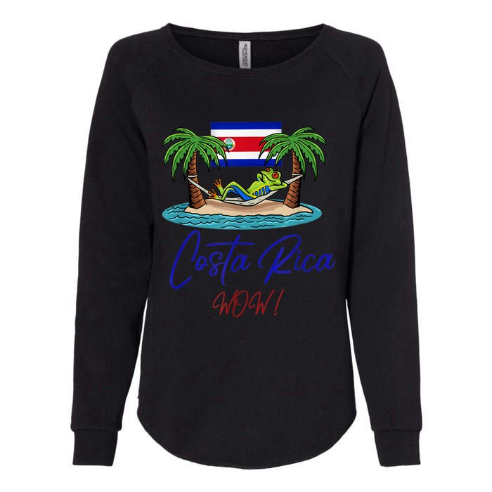 Costa Rica Wow Costa Rican Flag Womens California Wash Sweatshirt