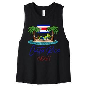 Costa Rica Wow Costa Rican Flag Women's Racerback Cropped Tank