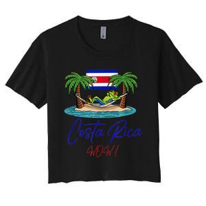 Costa Rica Wow Costa Rican Flag Women's Crop Top Tee