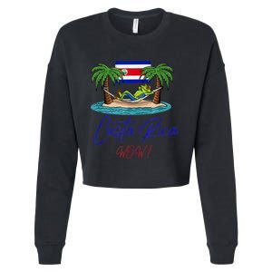 Costa Rica Wow Costa Rican Flag Cropped Pullover Crew