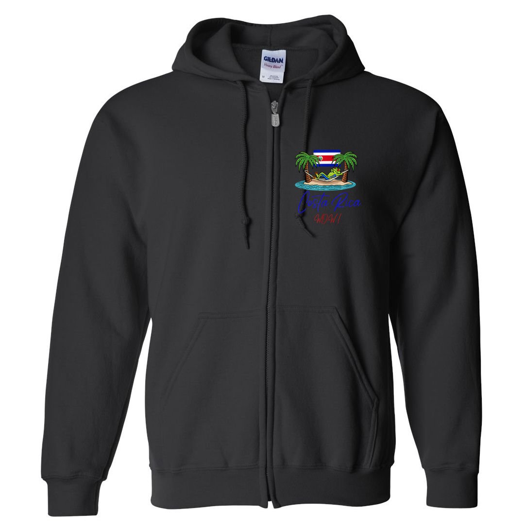 Costa Rica Wow Costa Rican Flag Full Zip Hoodie