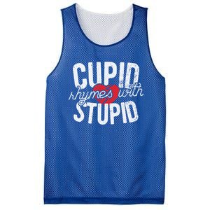 Cupid Rhymes With Stupid Meaningful Gift Anti Valentine's Day Gift Mesh Reversible Basketball Jersey Tank