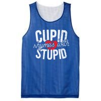 Cupid Rhymes With Stupid Meaningful Gift Anti Valentine's Day Gift Mesh Reversible Basketball Jersey Tank