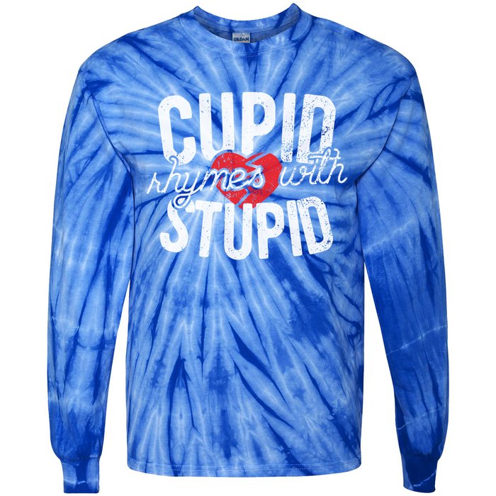 Cupid Rhymes With Stupid Meaningful Gift Anti Valentine's Day Gift Tie-Dye Long Sleeve Shirt