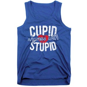 Cupid Rhymes With Stupid Meaningful Gift Anti Valentine's Day Gift Tank Top