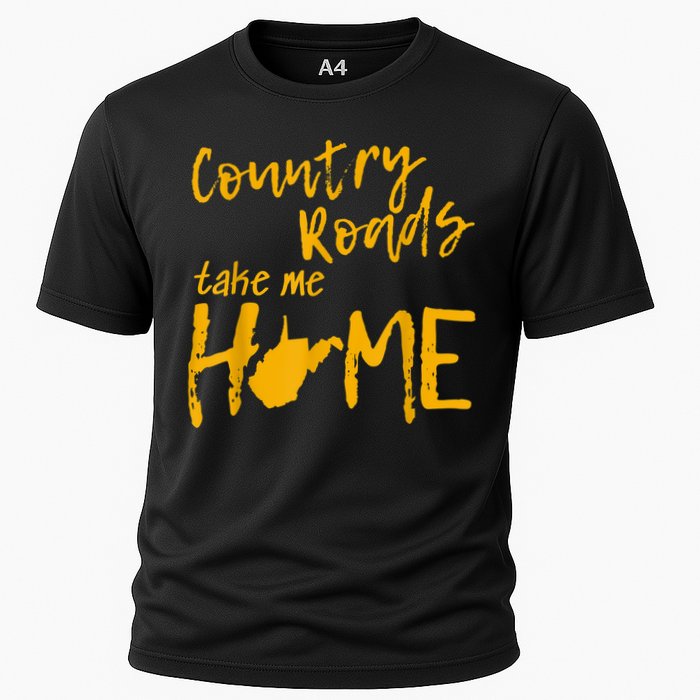 Country Roads West Virginia Map Take Me Home WV 304 Cooling Performance Crew T-Shirt