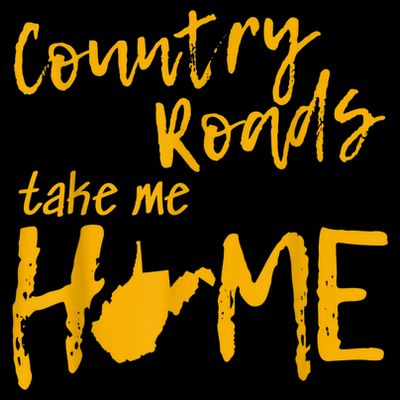Country Roads West Virginia Map Take Me Home WV 304 T-Shirt
