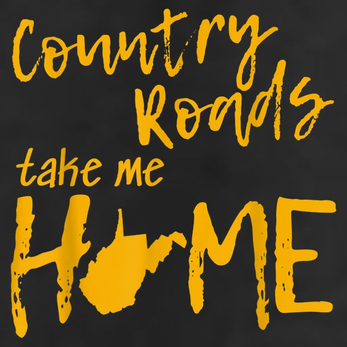 Country Roads West Virginia Map Take Me Home WV 304 Adult Drive Performance Visor