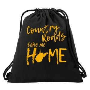 Country Roads West Virginia Map Take Me Home WV 304 Drawstring Bag