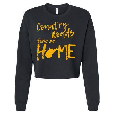 Country Roads West Virginia Map Take Me Home WV 304 Cropped Pullover Crew
