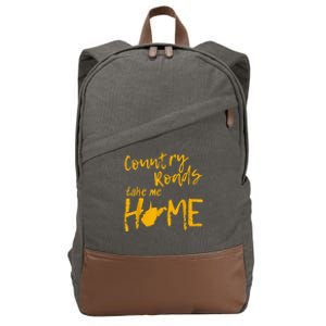 Country Roads West Virginia Map Take Me Home WV 304 Cotton Canvas Backpack