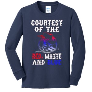 Courtesy Red White And Blue Kids Long Sleeve Shirt