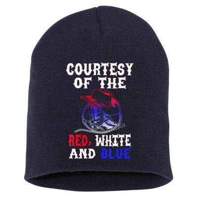 Courtesy Red White And Blue Short Acrylic Beanie