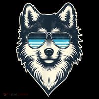 Cool Retro Wolf In Sunglasses 70s 80s 90s Novelty Funny Wolf 16 in Basic Backpack