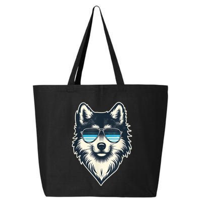 Cool Retro Wolf In Sunglasses 70s 80s 90s Novelty Funny Wolf 25L Jumbo Tote