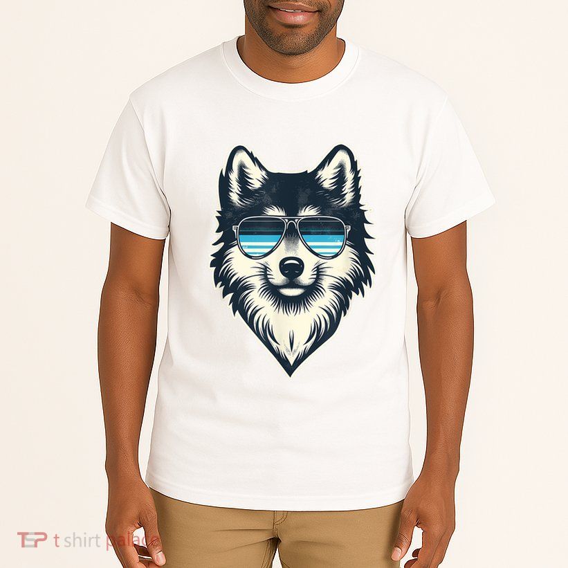 Cool Retro Wolf In Sunglasses 70s 80s 90s Novelty Funny Wolf Tall T-Shirt