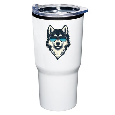 Cool Retro Wolf In Sunglasses 70s 80s 90s Novelty Funny Wolf Tumbler