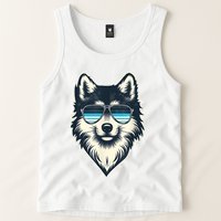Cool Retro Wolf In Sunglasses 70s 80s 90s Novelty Funny Wolf Tank Top