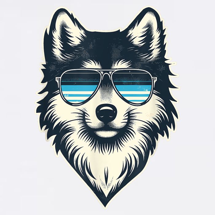 Cool Retro Wolf In Sunglasses 70s 80s 90s Novelty Funny Wolf Tank Top