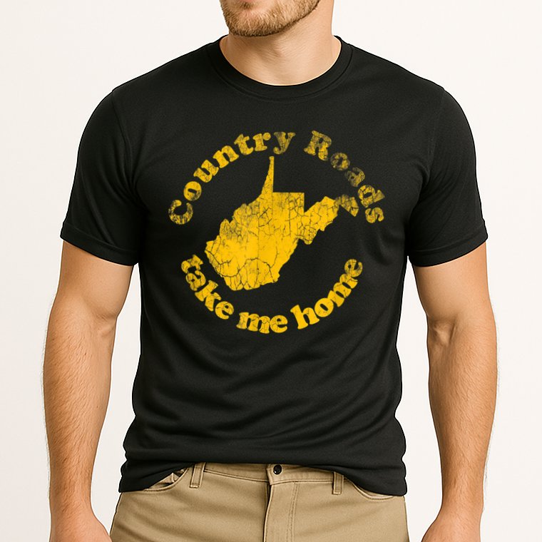 Country Roads West Virginia Take Me Home Cooling Performance Crew T-Shirt