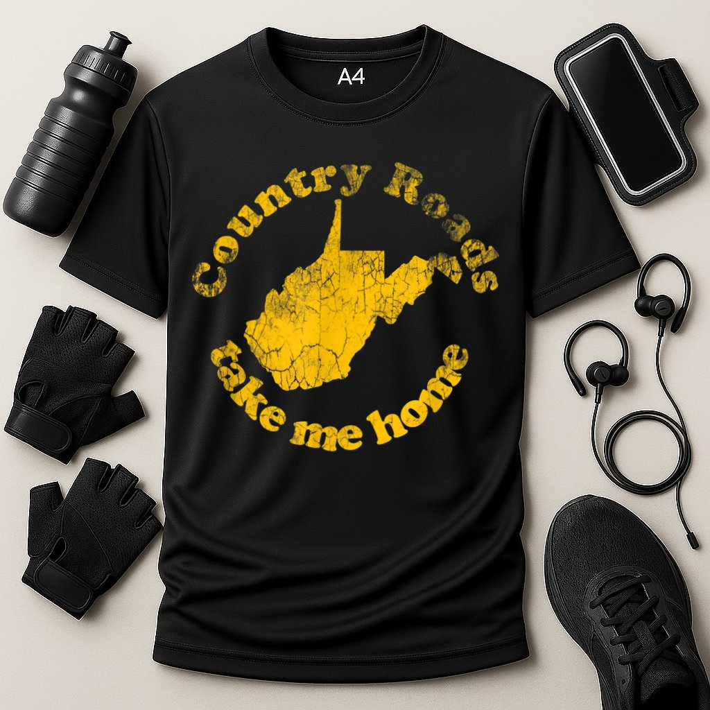 Country Roads West Virginia Take Me Home Cooling Performance Crew T-Shirt