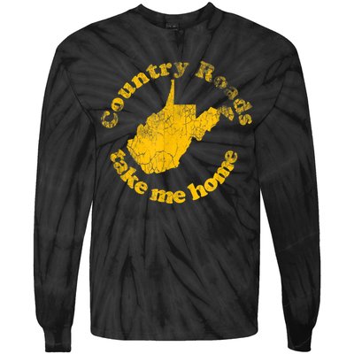 Country Roads West Virginia Take Me Home Tie-Dye Long Sleeve Shirt