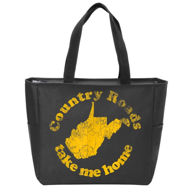 Country Roads West Virginia Take Me Home Zip Tote Bag