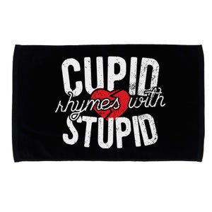 Cupid Rhymes With Stupid Gift Anti Valentine's Day Cool Gift Microfiber Hand Towel