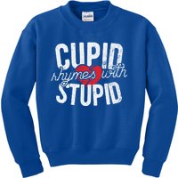 Cupid Rhymes With Stupid Gift Anti Valentine's Day Cool Gift Kids Sweatshirt